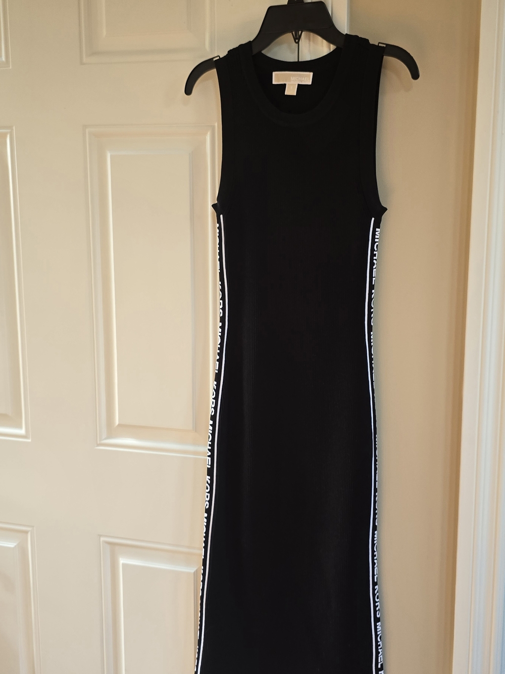 Michael Kors Black Sleeveless Logo-Trim Maxi Dress